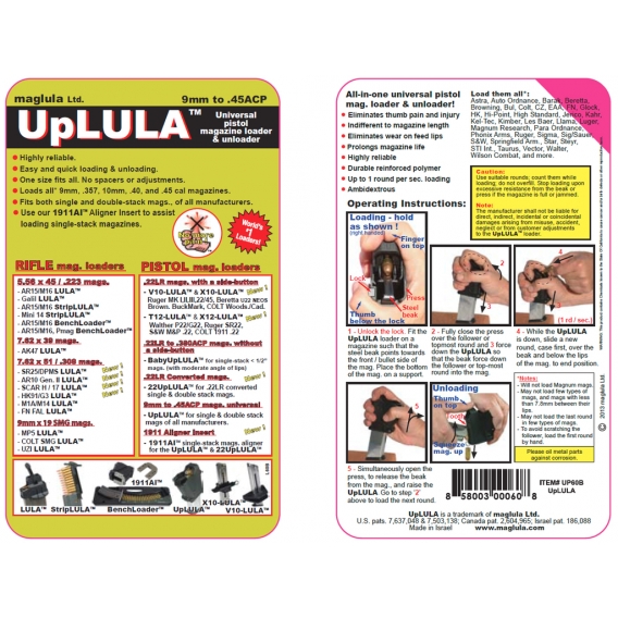 Maglula UpLULA - Univerzálny rýchlonabíjač na pištole, kal.: 9mm-45 ACP