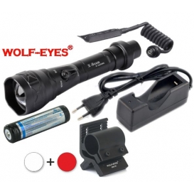 Wolf-Eyes X-Beam Biela XP-L HI V2, USB v.2017 + Červená LED Full Set