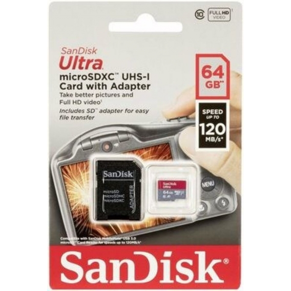 SanDisk Ultra microSDHC 64GB UHS-I SDSQUA4-064G-GN6IA